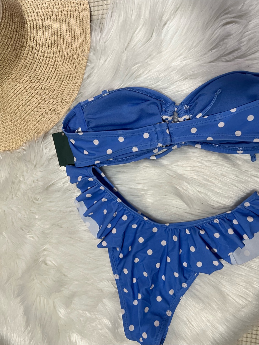 Blue Polka Dot womens Swim Bikini Set - Picture 10 of 11